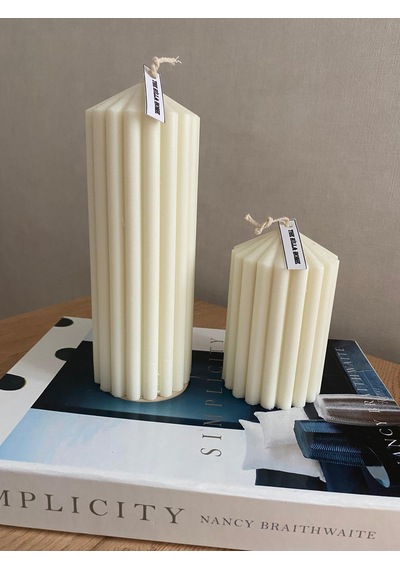 2 ' Li Pilar Model Doğal Renk %100 Soya Mum