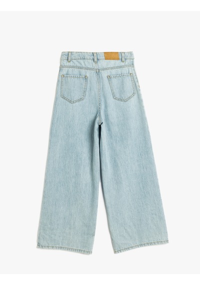 Koton Bol Paça Kot Pantolon Cepli Pamuklu - Wide Leg Jeans Lıght Indıgo 5wkg40103ad Açık Mavi Koton Bol Paça Kot Pantolon Cepli Pamuklu - Wide Leg Jeans Lıght Indıgo 5wkg40103ad Açık Mavi