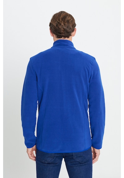 AC&Co / Altınyıldız Classics 4A5221100014SKS3XL Standart Fit Fermuarlı Bato Yaka Polar Erkek Ceket Saks Mavisi