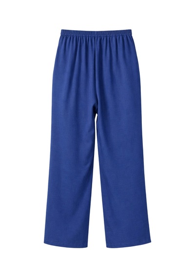 Mixray 4774 Kadın Bol Paça Pileli Pantalon Lacivert