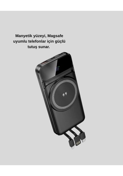 15w Kablosuz Hızlı Şarjlı 10000 Mah Powerbank Taşınabilir Led G