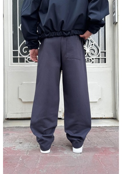 Flaw Bel Lastikli Baggy Gabardin Pantolon Füme Füme