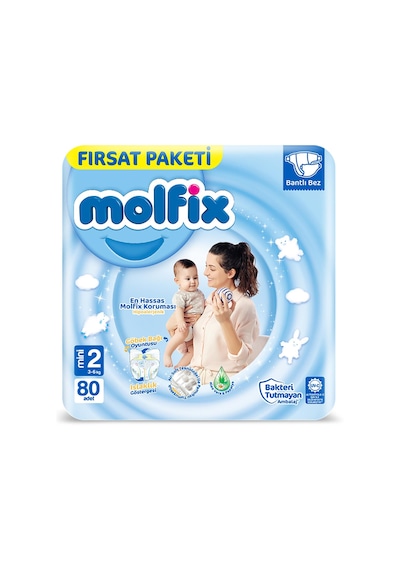 Molfix Bebek Bezi 2 Numara Mini Fırsat Paketi 80 Adet