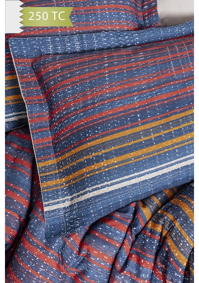 Varol 250 Tc Bambu Karışımlı Pamuk Saten Nevresim Takımı Family Size - Linear Çok Renkli