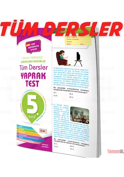5.Sınıf Tüm Dersler Soru Bankası + Yaprak Test Set Element