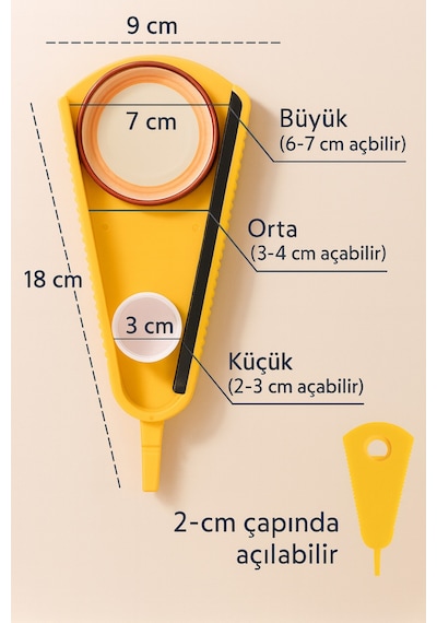 4 Ü 1 Arada Kapak Açacağı Kavanoz, Şişe Ve Konserve İçin Pratik Çok Amaçlı Mutfak Aparatı Çok Renk Diğer