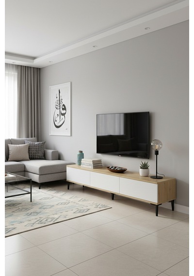 Tsa1899db Aplos Tv Stand, Tv Sehpası Safirmeşe-beyaz 180cm