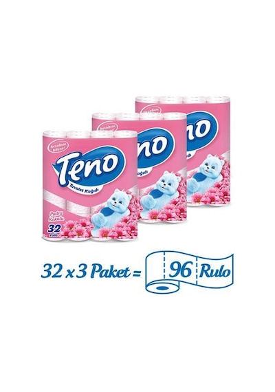 Teno Tuvalet Kağıdı Pudra Kokulu 3 x 32'li