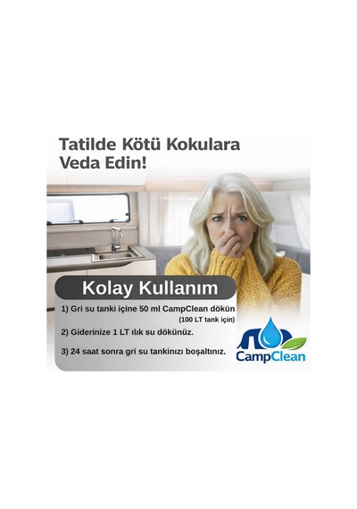 Camp Clean Gri Tank Temizleyici Ve Koku Gideri 1l