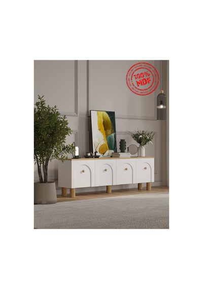 Tamamı Mdf Luna Tv Ünitesi 180 Cm Safir Meşe Kahverengi