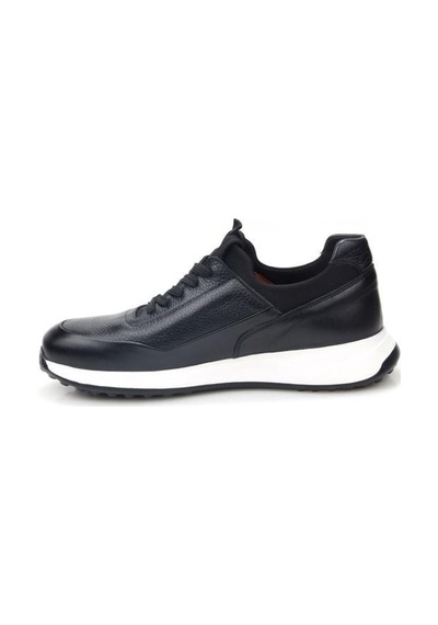 Papuçcity Pisagor 5736 Erkek Hakiki Deri Sneakers Spor Ayakkabı Siyah