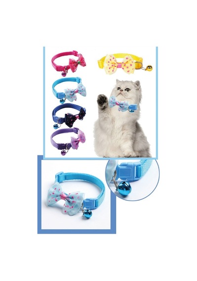 Papyonlu Kedi Ve Küçük Irk Köpek Boyun Tasması Çıngıraklı Kırmızı