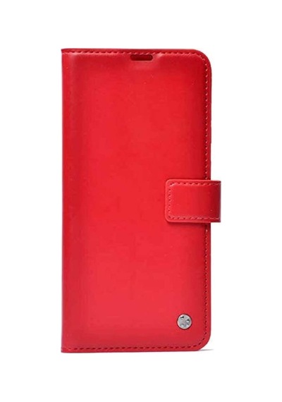 Redmi 8 İle Uyumlu Kılıf Yan Model Kartlıklı Cüzdanlı Kırmızı