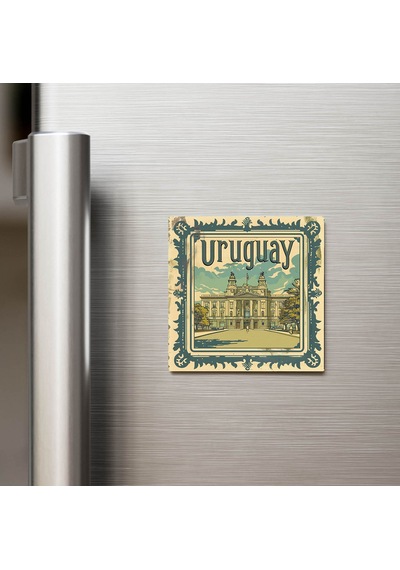 Uruguay Uruguay - Posta Pulu Temalı Ülke - Baskılı Buzdolap Magneti Kare - 9x9 Cm