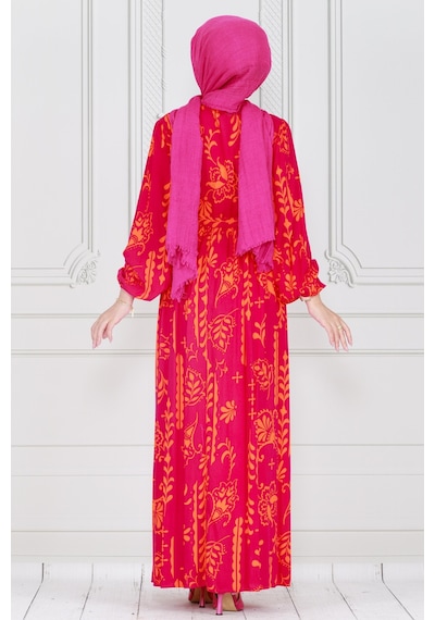 Sevitli Otantik Yarım Düğmeli Viscon Elbise-pembe-4012-pembe Pembe Sevitli Otantik Yarım Düğmeli Viscon Elbise-pembe-4012-pembe Pembe