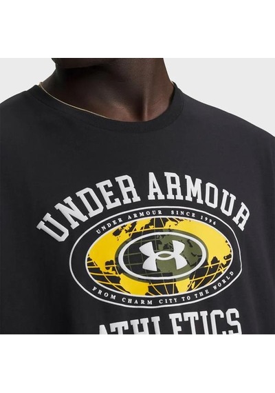 Under Armour 60/40s Armour Globe Erkek Siyah Polo Yaka Tişört