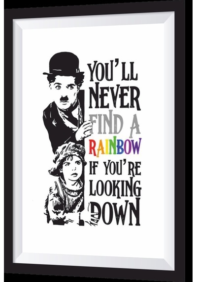 charlie chaplin the kids sanatsal çerçeve görünümlü ahşap tablo