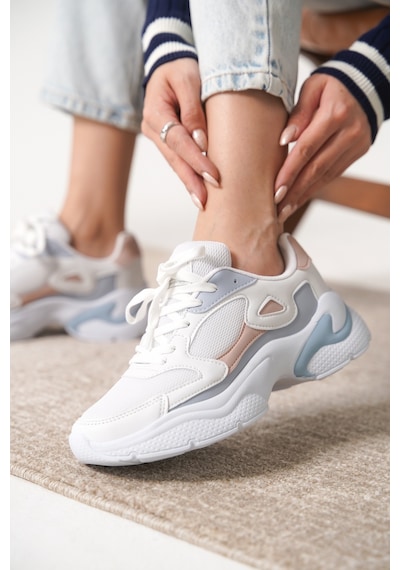 Daxtors Garantili D1152 Günlük Ortopedik Kadın Sneaker Spor Ayakkabı Pudra