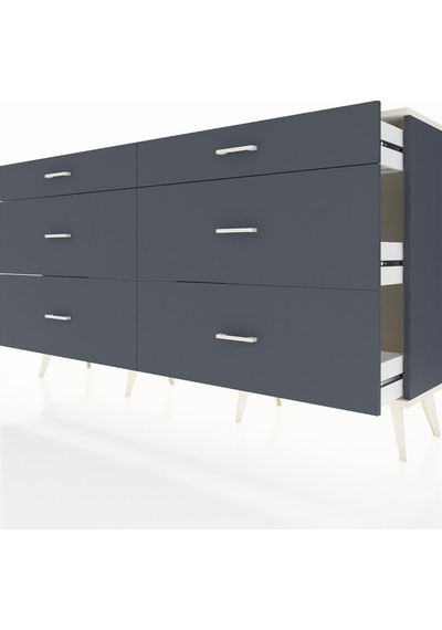 Arges Konsol 6 Çekmeceli 176x30x99 Antrasit-aytaşı/antrasit Antrasit-aytaşı/antrasit
