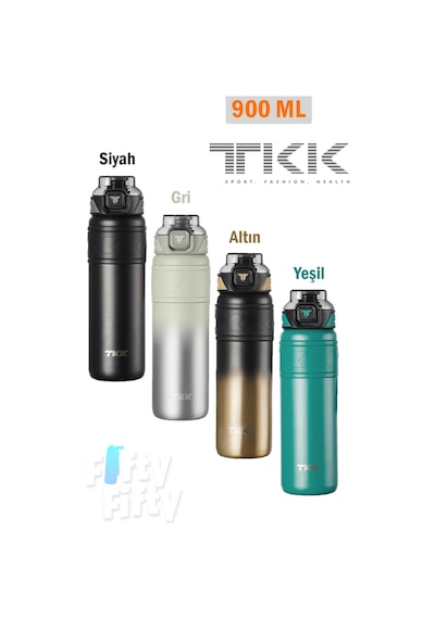 Tkk 900 Ml Çelik Termos Çift Kullanım Pipetli/rahat İçim -12/24 Sıcak-soğuk- Yalıtım -tkk2025900ml Yeşil