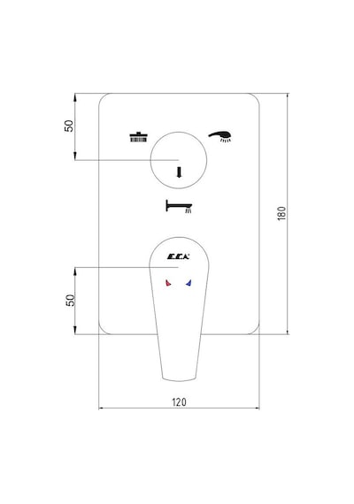 Eca Niobe Ankastre Banyo Bataryası 2'lı Set / 3 Yollu 102167313-K+102166301 Krom