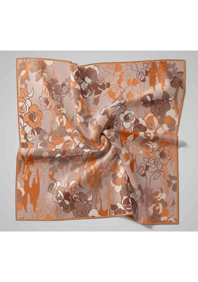 Silk Home Twill İpek Eşarp 11483-32 Pudra, Yavruağzı, Mor, Koyu Turuncu, Krem