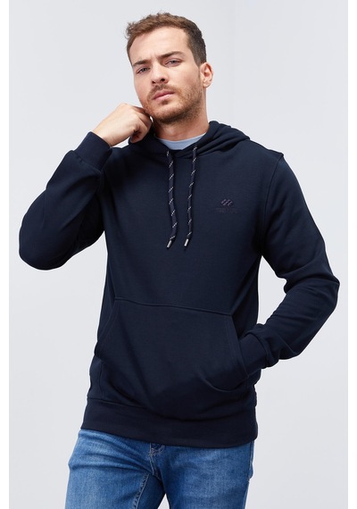 Tommy Life Lacivert Kanguru Cep Standart Kalıp Kapüşonlu Erkek Sweatshirt - 87872 Lacivert