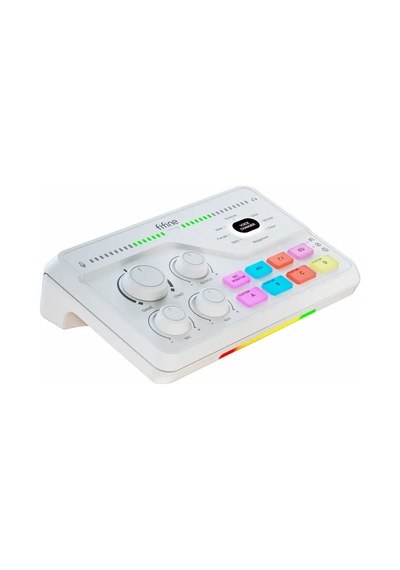 Fifine Ampligame Sc8 Usb Oyuncu Ses Mikseri Beyaz