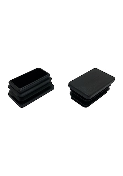 Dikdörtgen Demir Profil İç Tapa Geçme Plastik Ayak Geçme Koruma Plastiği 30mm X 20mm 8 Adet Siyah Siyah