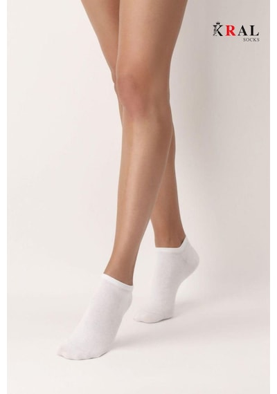 Kral Socks Pamuklu Terletmez Unisex Sneaker Çorap 6 Çift Beyaz