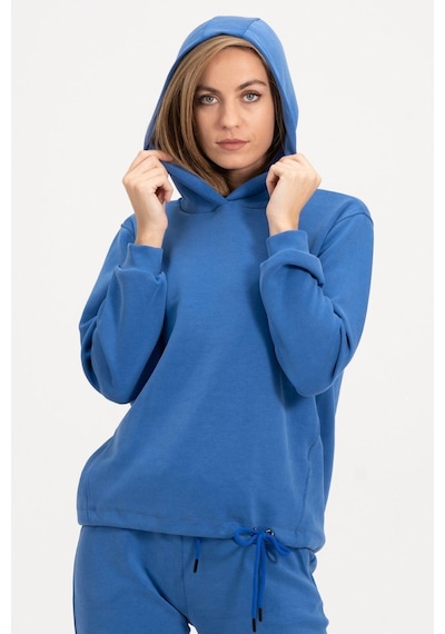 Rich Kadın Kapüşonlu Mavi Sweatshirt Ve Eşofman Takımı Scuba Kumaşı Çok Renkli