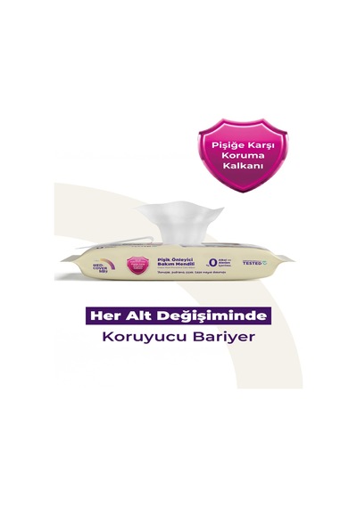 Med-cover Baby Pişik Önleyici Bakım Mendili Pudra Esintisi / 50'li x 3 Avantaj Paketi