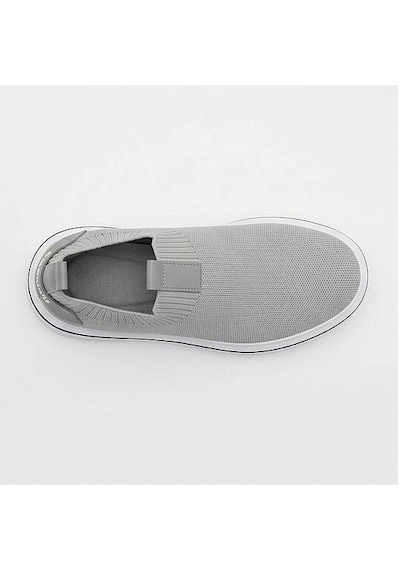 Daytex 1111 Erkek Slip-on - Full Triko Örgü Sportif Kalın Eva Taban Sneaker Gri