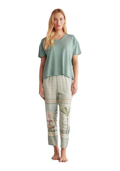 Bsm Kadın Lüx Pijama Takımı Yeşil