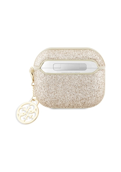 Apple Uyumlu AirPods 3. Nesil Kılıf Guess Glitter 4g Charm Exclusive Tasarım Gold