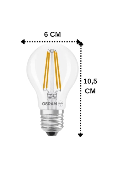 5 Adet Ledvance 7,5w Sarı Işık 2700k E27 Duylu Kalın Duy Filament Led Ampul