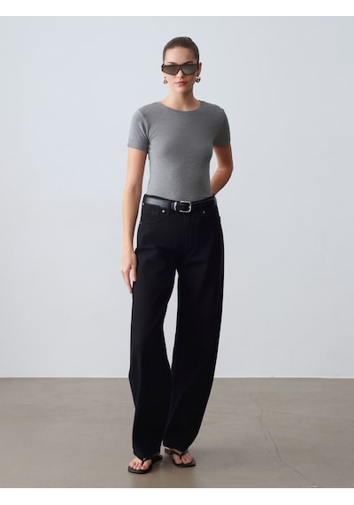 Dilvin 32637 Bisiklet Yaka T-shirt-antrasit M