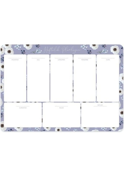 Keskin 17 24 Haftalık Planner Blok - Lila Renkli