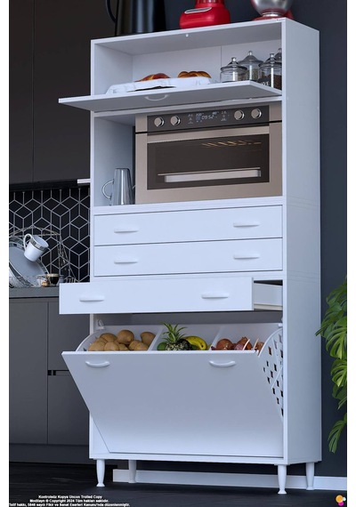 Asaf 100 Cm 2 Göz Sepetli Beyaz Mutfak Dolabı Tek Kapaklı Kahve Köşesi Organizer Dolap 100x194x32 Cm Asaf 100 Cm 2 Göz Sepetli Beyaz Mutfak Dolabı Tek Kapaklı Kahve Köşesi Organizer Dolap 100x194x32 Cm