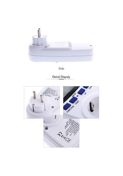 Koodmax - Dijital Wattmetre 220v Priz Tipi 16a 3680w Enerji Sarfiyat Ölçer Tüketim Ölçer