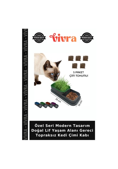 Özel Seri Modern Tasarım Doğal Lif Yaşam Alanı Gereci Topraksız Kedi Çimi Kabı
