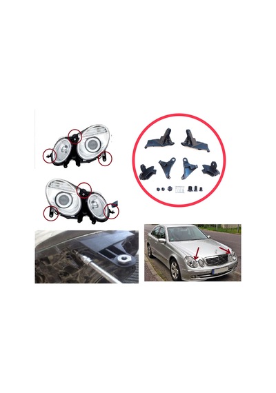 Mercedes W211 S211 2002-2009 İçin Sağ Sol Far Ayak Tamir Seti
