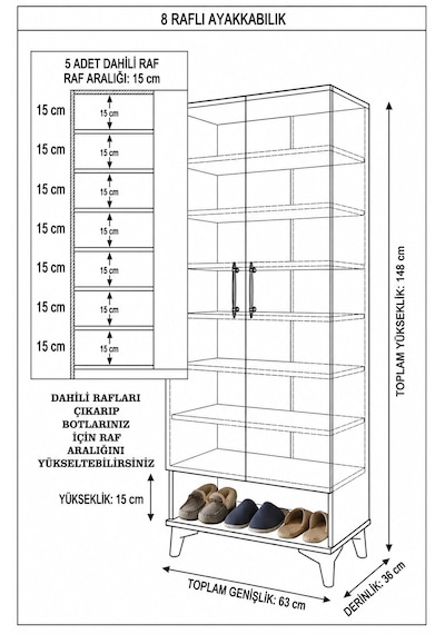 Teknor 24 Çift Kapasiteli Modern Kapaklı Ayakkabılık Dolabı Çok Raflı Geniş Depolama Alanlı Beyaz Ayakkabı Dolabı Teknor 24 Çift Kapasiteli Modern Kapaklı Ayakkabılık Dolabı Çok Raflı Geniş Depolama Alanlı Beyaz Ayakkabı Dolabı
