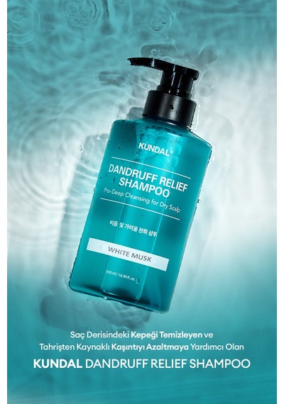 Kepek Karşıtı Bakım Şampuanı %68.5 Daha Az Kepek Kundal Dandruff Shampoo 500ml White Musk