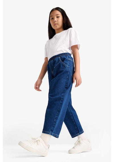Defacto Kız Çocuk Balloon Fit Geniş Paça Jean Pantolon F2608a825aunm34 Mavi