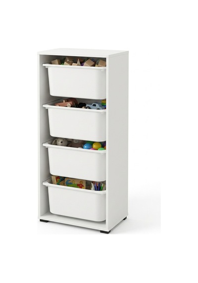 Nest 4 Büyük Sepetli Düzenleme Dolabı Y:108 G:45 D:30 Cm / Beyaz