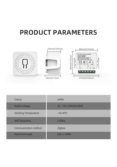 Tuya Zigbee Nötr Gerektirmeyen 1ch Nötrsüz Akıllı Röle Akıllı Anahtar