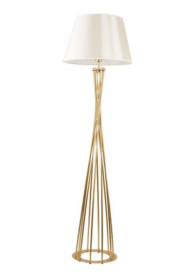 Mylights Retro Lambader Köşe Lambası Mat Gold Krem Başlık 45cm Başlık Diğer
