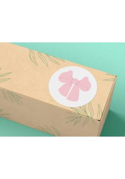 Pembe Renkli Fiyonk Etiketi Yuvarlak Mat Çıkartma Sticker 3 Cm - 45 Adet