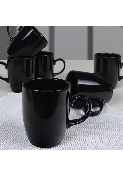 Bulut Kupa, Siyah, 9 Cm, 6 Adet Açık Ahşap